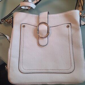 Cream coloured Poppy & Peonies shoulder bag